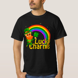 レインボーラッキーチャームズシャツ、St patricks day、ラッキー Tシャツ