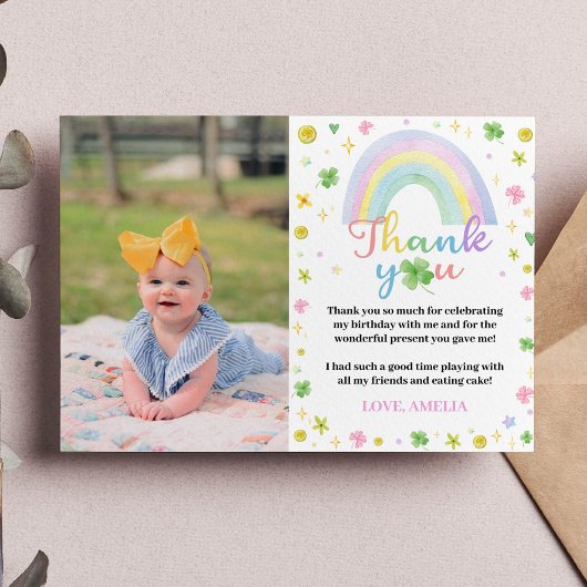レインボーラッキーワンサンキューカード誕生会 サンキューカード