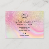 レインボーラッシュアフターケアグリッターグラデーション大理石 名刺 (裏面)