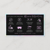 レインボーラッシュエクステンションアフターケア  名刺 (裏面)