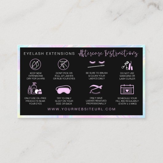 レインボーラッシュエクステンションアフターケア  名刺 (裏面)