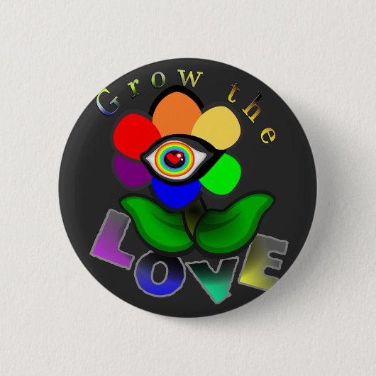 レインボーラブアイフラワー 缶バッジ (正面)