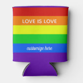 レインボーラブイズラブゲイプライドパレードカスタムLGBT 缶クーラー (正面)