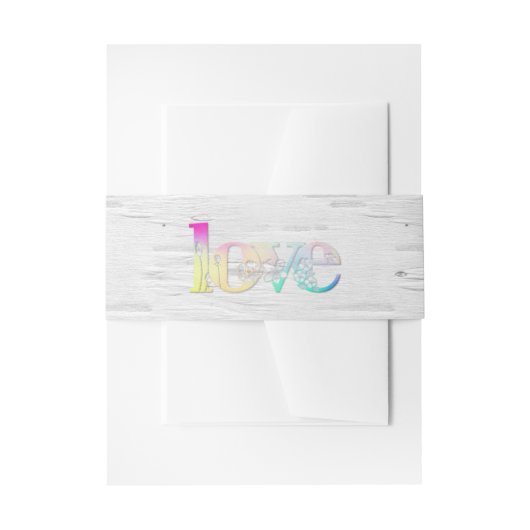 レインボーラブオン樺の木 招待状ベリーバンド (正面例)