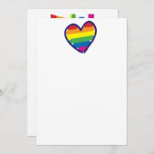 レインボーラブゲイプライドハート 招待状 (正面/裏面)