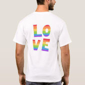 レインボーラブゲイプライドLGBTQダブルサイドプリント Tシャツ (裏面)