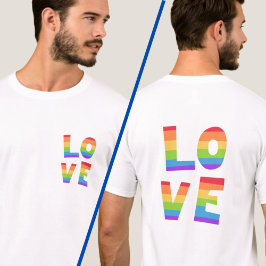 レインボーラブゲイプライドLGBTQダブルサイドプリント Tシャツ