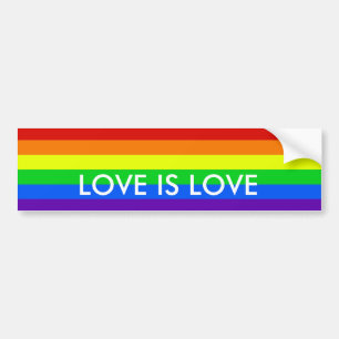 レインボーラブズラブゲイプライドLGBTQ バンパーステッカー