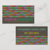 レインボーラブハートおもしろいカラフルかわいいプロファイルカード 名刺 (正面/裏面)