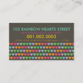 レインボーラブハートおもしろいカラフルかわいいプロファイルカード 名刺 (裏面)