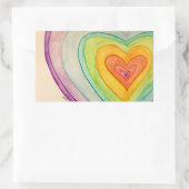 レインボーラブハートアートカスタムデカール 長方形シール (バッグ)