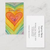 レインボーラブハートアート名刺 名刺 (正面/裏面)