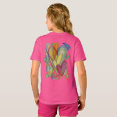 レインボーラブハートカスタムアートTシャツ Tシャツ (裏面フル)