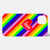 レインボーラブハートクラシックプライドダイナミッストライプク Case-Mate iPhoneケース (裏面 (横))