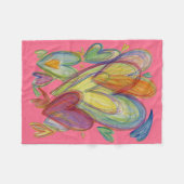 レインボーラブハートソフトフリースブランケット フリースブランケット (正面(横))