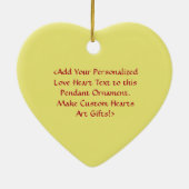 レインボーラブハートホリデーペンダントギフトオーナメント セラミックオーナメント (裏面)