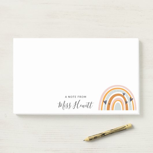 レインボーラブハート先生ポストイットノート ポストイット (デスク)