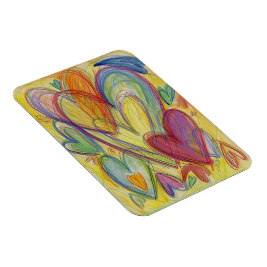 レインボーラブハート感動的冷蔵庫用マグネット マグネット (右側)