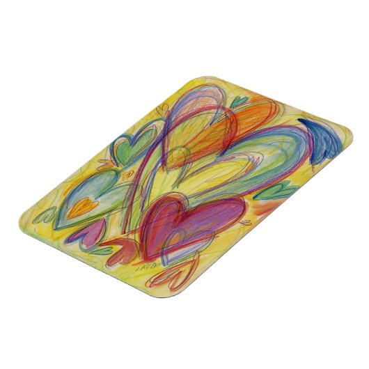 レインボーラブハート感動的冷蔵庫用マグネット マグネット (左側)