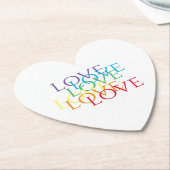 レインボーラブハート紙コースター ペーパーコースター (アングル)