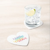 レインボーラブハート紙コースター ペーパーコースター (インサイチュ)