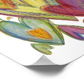 レインボーラブハート絵画ズアートポスタープリント ポスター (角)