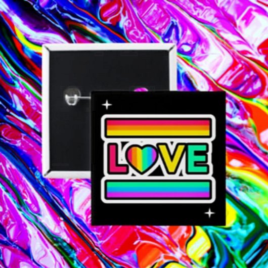 レインボーラブボタン 缶バッジ