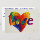 レインボーラブ招待状、招待状、発表 招待状 (正面/裏面)