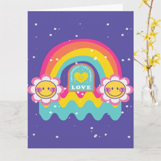 レインボーラブ カード (黄色い花)