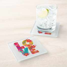 レインボーラブ ガラスコースター