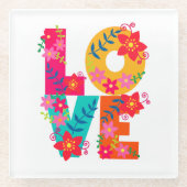 レインボーラブ ガラスコースター (正面)