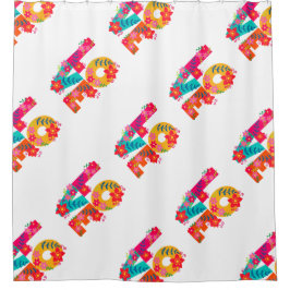 レインボーラブ シャワーカーテン