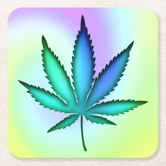 レインボーラブ スクエアペーパーコースター (正面)