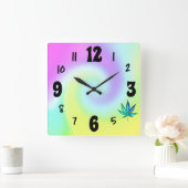 レインボーラブ スクエア壁時計 (ホーム)
