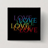 レインボーラブIIスクエアピンボタン 缶バッジ (正面)