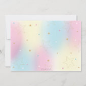 レインボーラマおもしろいプールパーティー誕生日ガールフォト サンキューカード (裏面)