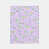 レインボーラマスベビーブランケット – ラベンダー フリースブランケット (正面)