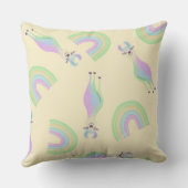 レインボーラマス装飾用クッション – 黄 クッション (裏面)