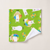 レインボーラマドーナツキッズかわいいバスタオルセット バスタオルセット (ウォッシュタオル)