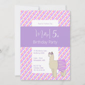 レインボーラマパープルガールズ誕生日 招待状 (正面)