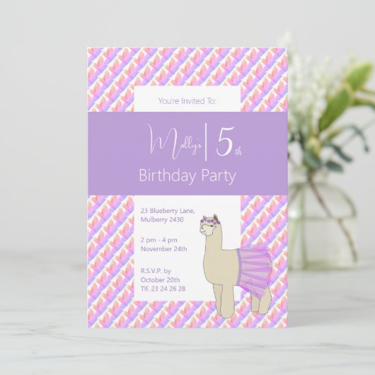 レインボーラマパープルガールズ誕生日 招待状 (スタンド正面)