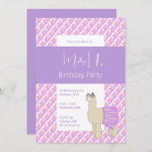 レインボーラマパープルガールズ1st誕生日 招待状 (正面/裏面)