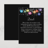 レインボーランタン レズビアン ゲイ ウェディング 詳細 黒 出欠カード (正面/裏面)