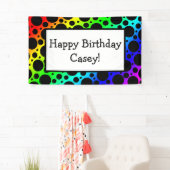 レインボーランダム水玉模様（カスタマイズ可能） 横断幕 (インサイチュ)