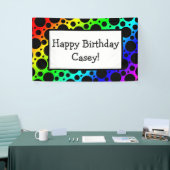 レインボーランダム水玉模様（カスタマイズ可能） 横断幕 (トレードショー)