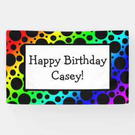 レインボーランダム水玉模様（カスタマイズ可能） 横断幕