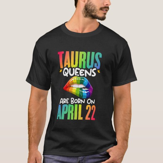 レインボーリップタウロスクイーンズ誕生日〔占星術の〕十二宮図サインアas tシャツ (正面)