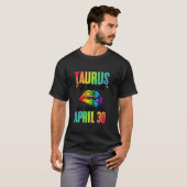 レインボーリップタウロスクイーンズ誕生日〔占星術の〕十二宮図サインアas tシャツ (正面フル)