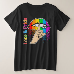 レインボーリップ LGBTプライド プラスサイズTシャツ