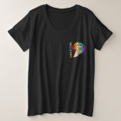 レインボーリップ LGBTプライド プラスサイズTシャツ (デザイン正面)